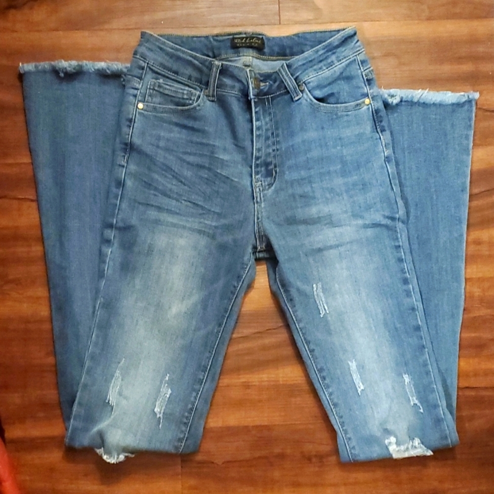 PINK LABEL BRAND WOMEN'S JR SIZE 1 BLUE JEANS - Picture 1 of 7